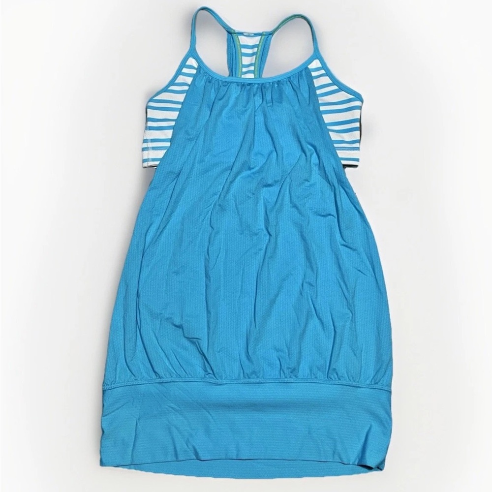 Lululemon No Limits Tank Top Striped Women’s Size Small | Teal/White
